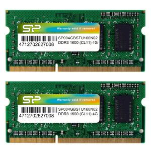 シリコンパワー ノートPC用メモリ DDR3 1600 PC3-12800 4GB×2枚 204Pin Mac 対応 SP008GBSTU160N22