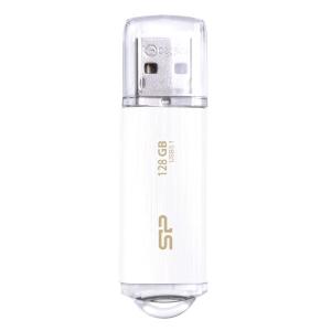 シリコンパワー USBメモリ 128GB USB3.1 & USB3.0 ヘアライン仕上げ Blaze B02 ホワイト SP128GBUF3B02V1WJB
