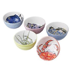 万葉庵 61-5-45 海物語茶碗五柄 