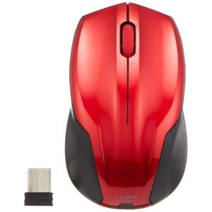 ナカバヤシ Digio2 マウス 無線 静音 3ボタン BlueLED レッド Z8310