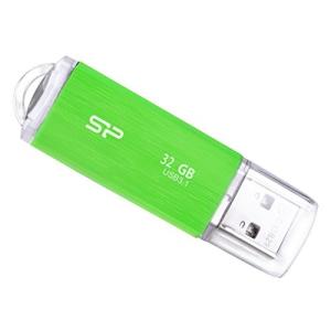 シリコンパワー USBメモリ 32GB USB3.1 & USB3.0 ヘアライン仕上げ Blaze B02 グリーン SP032GBUF3B02V1NJB