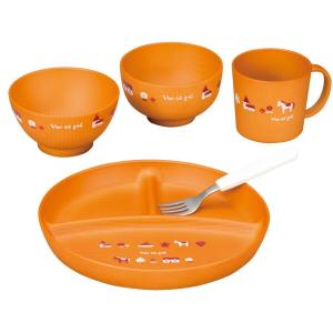 カノー 子ども用食器セット ライトブラウン 径21×2.5cm ノルディ キッズセット S4 5点入