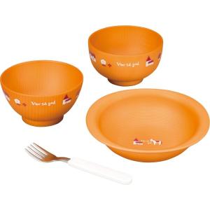 カノー 子ども用食器セット ライトブラウン 250ml ノルディ キッズセット S2 4点入