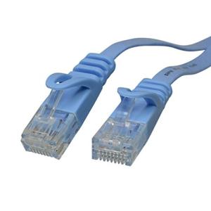 アクロス LANケーブル CAT6 フラットタイプ 10m 爪折れ防止機能付き ブルー ALT-10FTBL/FFP