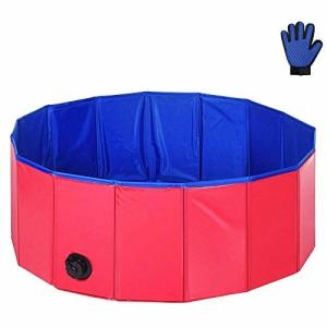 Hoopet 犬プール ペット用バスグッズ ベビー プール 小型犬 中型犬 大型犬 お風呂 折り畳み pvc (120×30cm)