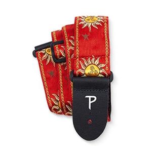 Perri’s Leathers Ltd. - ギターストラップ - ナイロン - レッド - 調節可能 - アコースティック/ベース/エレクトリッ