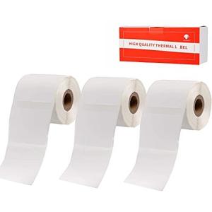 3巻経済的なPhomemo M110 対応感熱ロール紙、白い粘着性ステッカー、40x30mm、BPAなし、ロールあたり230x3ロール。