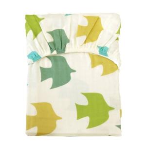 baby.e-sleep×QUARTER REPORT ピジョンベビーダブルガーゼフィットシーツ(エメラルド ダブルガ