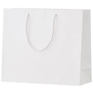 丸玉工業 紙袋 シャイニーバッグ 手提げ袋 Mサイズワイド 白 10枚