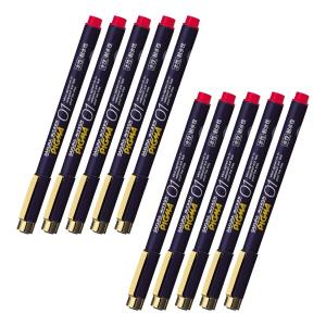 サクラクレパス 水性ペン ピグマ 0.1mm 赤 10本 ESDK01#19-10P