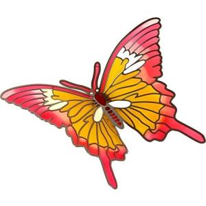 智光 マグネット 蝶 ステンドグラス風 Lサイズ 黄桃 12029