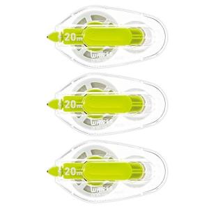 プラス 修正テープ ホワイパーLT 4mm×20m 3個セット 使いきり グリーン 49-570×3
