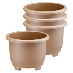 大和プラスチック eco&eco ウインプランター 丸32型 Φ320×H245mm エコブラウン 4個セット