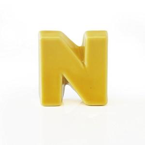 波佐見焼 CtoC JAPAN 箸置き アルファベット N イエロー W3.8×D3.7×H1.5