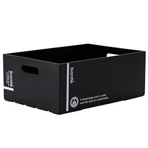 八幡化成 収納ケース way-be bont コンテナ 1014 ニューブラック W22.8×D32×H13.2cm 日本製