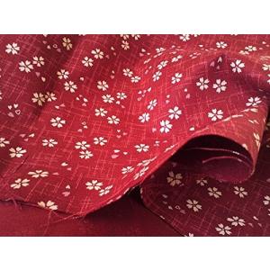 布人倶楽部 シーチング和調 サクラプリント 108cm幅 (50cm, エンジ)