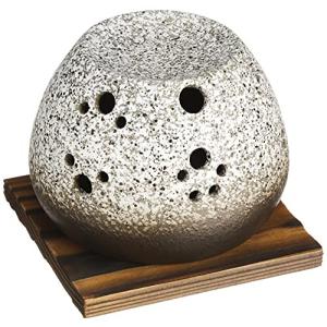 ヤマキイカイ 香炉 グレー 本体/約径11.0×高8.0cm 受皿/約径6.0×高1.0cm キャンドル/約径3.8×高1.6cm 敷