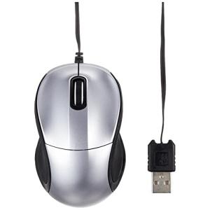 ナカバヤシ Digio2 有線マウス 3ボタン 静音 ブルーLED 小型 グレー Z8159