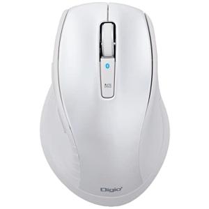 Digio2 5ボタンBlue LED マウス 大型 無線 Bluetooth 静音 ホワイト Z8426