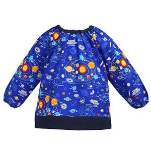 カラフルキャンディスタイルスモック120-130 遊び着 太陽系惑星とコスモプラネタリウム(スケ