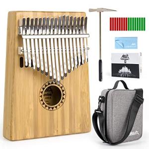 AKLOT 17キーカリンバ 親指ピアノ ハンマー//清掃クロス//収納ケース付属 指オルゴールような音色