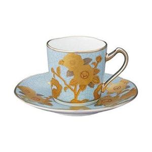 Noritake ノリタケ デミタス カップ & ソーサー 85cc オマージュコレクション 淡青絵薔薇文 ファインポーセレン(