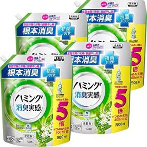 ハミング消臭実感 リフレッシュグリーンの香り 詰め替え2000ml×4個 梱販売 大容量 動くたび 汗をかくたび2段