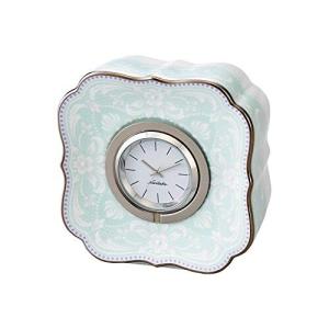 Noritake ノリタケ 置時計 高さ約8.5cm 幅約8.5cm 奥行き約5cm ミントグリーン 1個 ミントグリーン ボーンチャイ