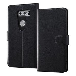 レイ アウト V30+/au isai V30+ ケース 手帳 マグネット/ブラック RT-LV30PELC1/BB