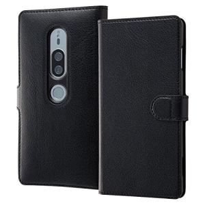 イングレム XperiaTM XZ2 Premium 手帳型ケース シンプル マグネット スリープ機能対応/ブラック/ブラック INA-RXZ2PEL