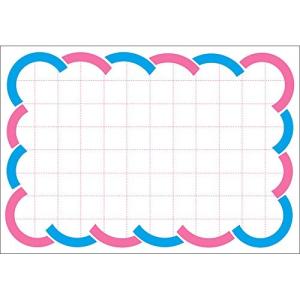 タカ印 ポップ用紙 16-4855 二色波枠 中 50枚