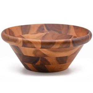スワンソン商事 サラダボウル 木製 アカシア ブラウン 直径20.5×高さ8.0cm 木製の温かみ 食卓に馴染むおしゃれ