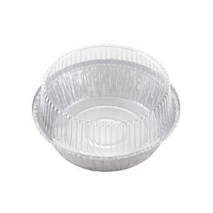大黒工業 アルミ容器 使い捨て ケーキ型 丸型 直径約18cm No.3427-P 5枚入 透明フタ付き シルバー