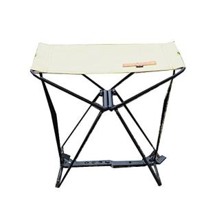 S'more(スモア) Alumi Compact Stool アウトドアチェア キャンプ チェア 椅子 折り畳み 30*17.5*28cm 収納袋付き (Beige)