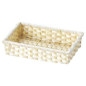 ちどり産業 バスケット ホワイト 19.5X13Xh4cm 竹バスケット 26-08
