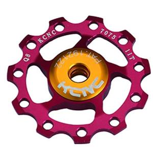 KCNC 自転車 軽量 ベアリング内蔵 ディレーラーパーツ ジョッキーホイール 15T プーリー 11S/10S/9S レッド 304406