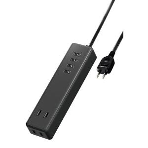 エレコム 電源タップ USBタップ USBポート×4 コンセント×2