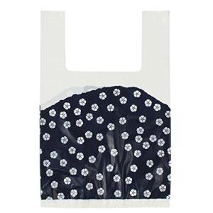 パックタケヤマ レジ袋 Uバッグ 和風柄 群青 小 100枚 XZV74132