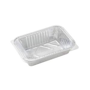 大黒工業 アルミ容器 使い捨て ケーキ型 角型 約16×11cm No.4438-P 5枚入 透明フタ付き シルバー