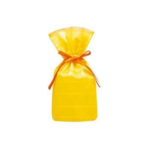 カクケイ 巾着袋 不織布 リボン付 底マチ付 10枚 S イエロー FK3041