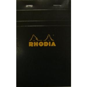 ロディア メモ帳 No.14 80枚 横罫 撥水カバー ミシン目入 PEFC認証取得 ブロックロディア ブラック RHO