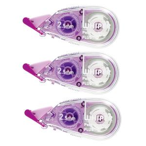 プラス 修正テープ ホワイパープチ 2.5mm WH-812 パープル 3個パック 49-250×3