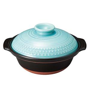 三陶 萬古焼 土鍋 9号 3-4人用 L 2400ml 電子レンジ オーブン 直火対応 CLEA ミント  日本製 32391