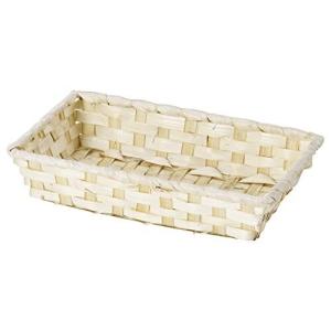 ちどり産業 バスケット ホワイト 24X14Xh5cm 竹バスケット 25-23L