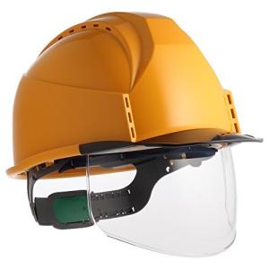 住ベテクノプラスチック ヘルメットKKC3シリーズ 通気孔付 透明ひさし スチロールライナー付 キイロ/スモ