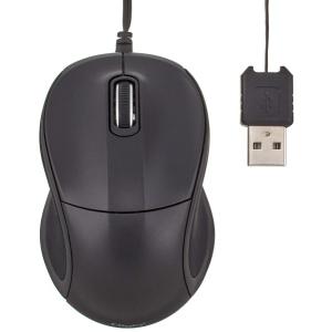 ナカバヤシ Digio2 有線マウス 3ボタン 静音 ブルーLED 小型 ブラック Z8156