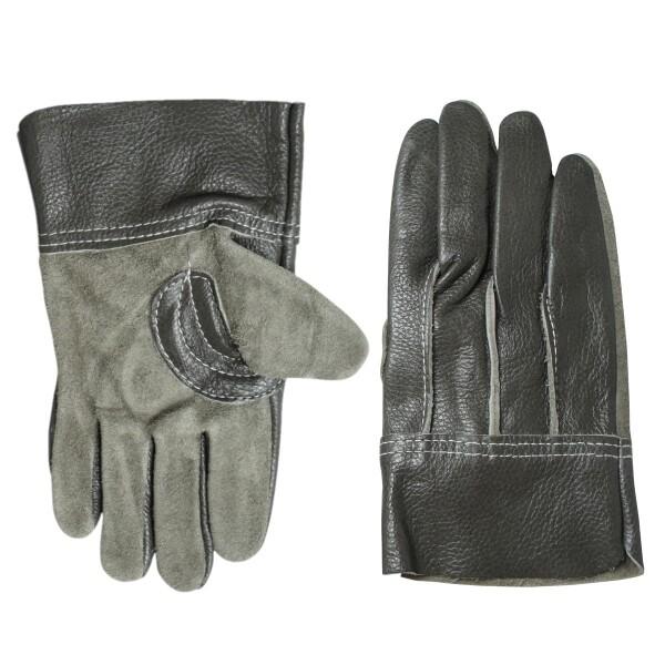 (エース) 作業手袋 牛本革手袋(表面コート) 背縫い AG490 家具残り革使用 Lサイズ グレー