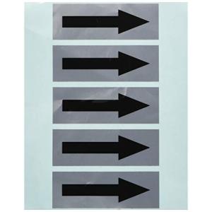 セーフラン 配管識別方向表示アルミステッカー 29x84mm 黒矢印 10枚セット