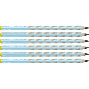 STABILO スタビロ かきかた学習鉛筆 イージーグラフ 2B ブルー 左手用 6本 B321-02-2B-6