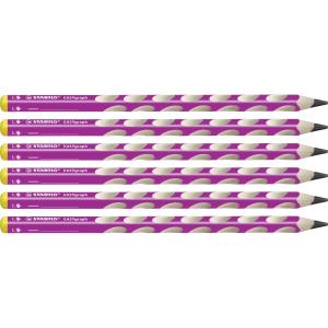 STABILO スタビロ かきかた学習鉛筆 イージーグラフ 2B ピンク 左手用 6本 B321-01-2B-6